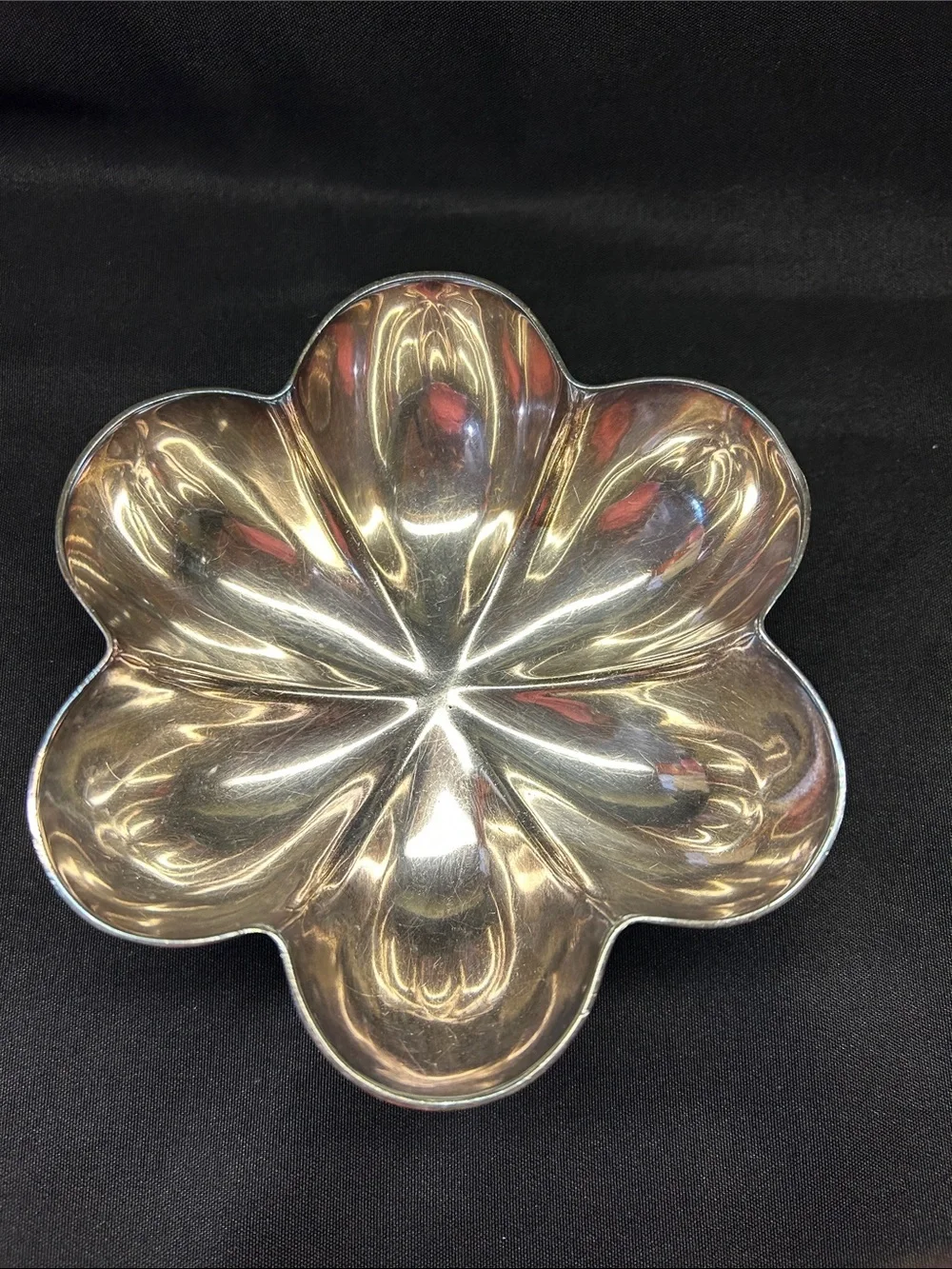 Reed and Barton silverplated floral pedestal serving dish